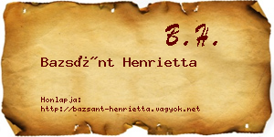 Bazsánt Henrietta névjegykártya