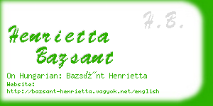 henrietta bazsant business card